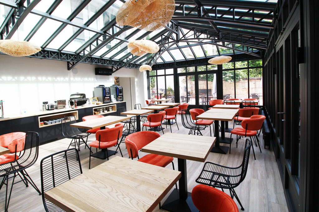 Véranda de l'Hôtel des Ducs à Dijon pour la métallerie Boudier